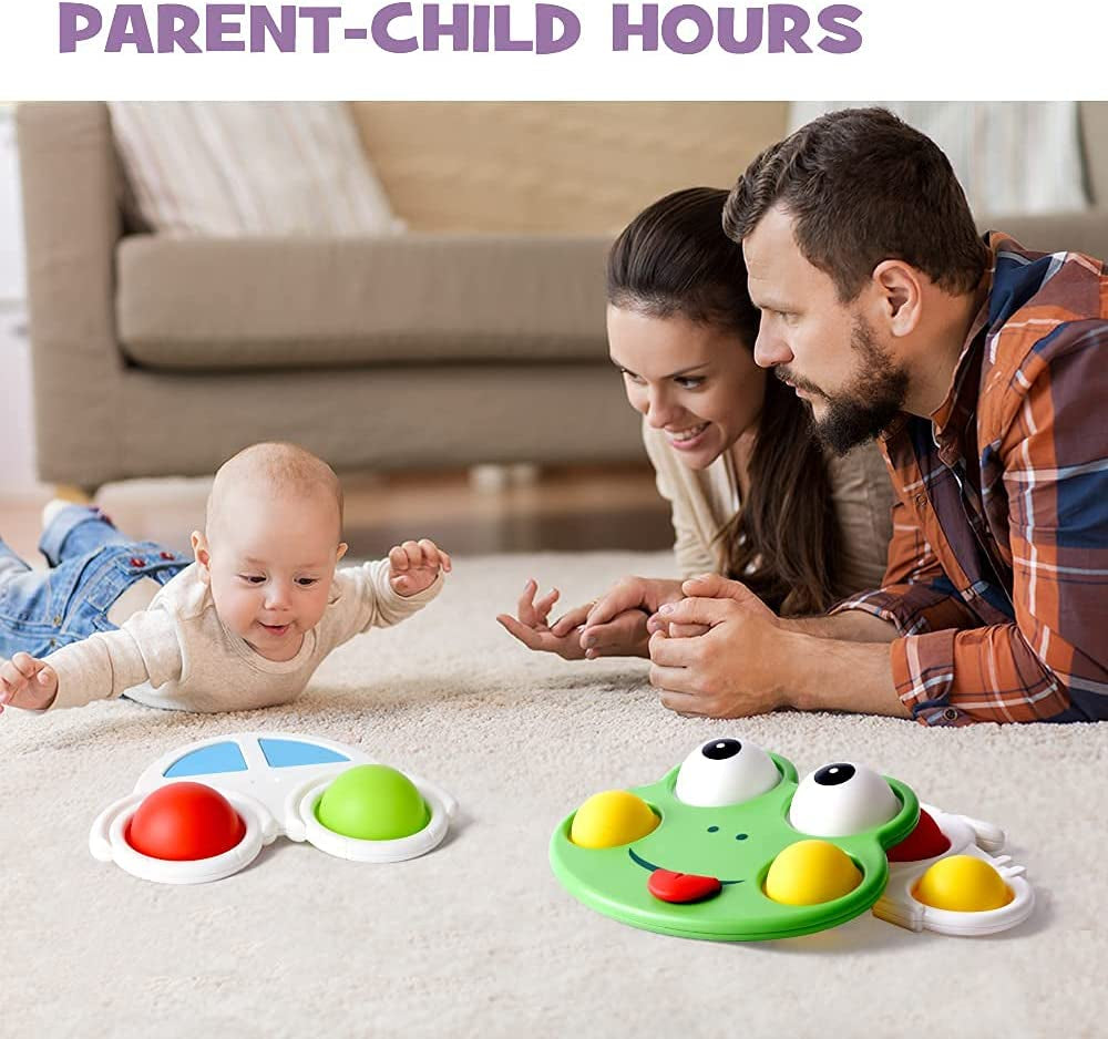 Fidget Toys Simple Dimple Soft Silicon Flipping Board Early Educational Sensory Toys & Gifts for Babies and Toddlers, Stress Relief Frog Dimple Toy