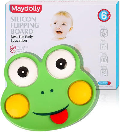 Fidget Toys Simple Dimple Soft Silicon Flipping Board Early Educational Sensory Toys & Gifts for Babies and Toddlers, Stress Relief Frog Dimple Toy