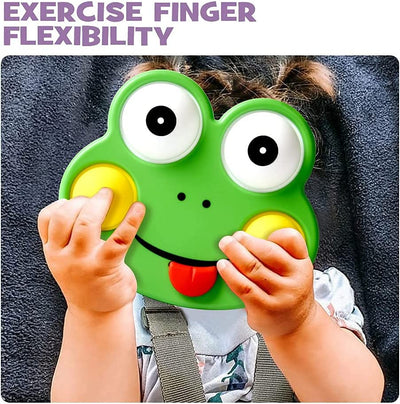 Fidget Toys Simple Dimple Soft Silicon Flipping Board Early Educational Sensory Toys & Gifts for Babies and Toddlers, Stress Relief Frog Dimple Toy